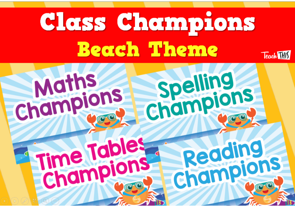 Beach - Spelling Reading Maths TimesTables Champions