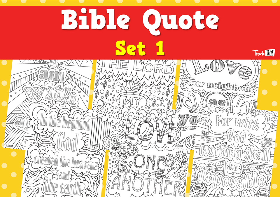 Bible Quote Colouring - Set 1