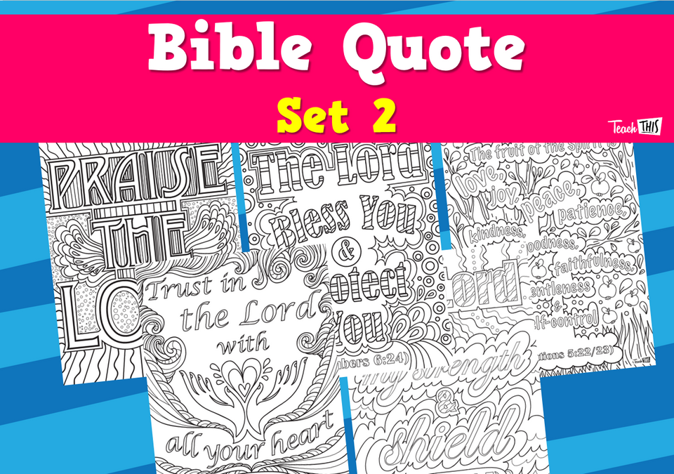 Bible Quote Colouring - Set 2