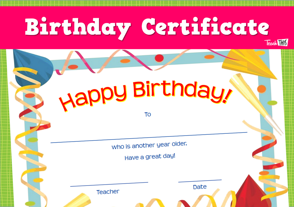 Birthday Certificate