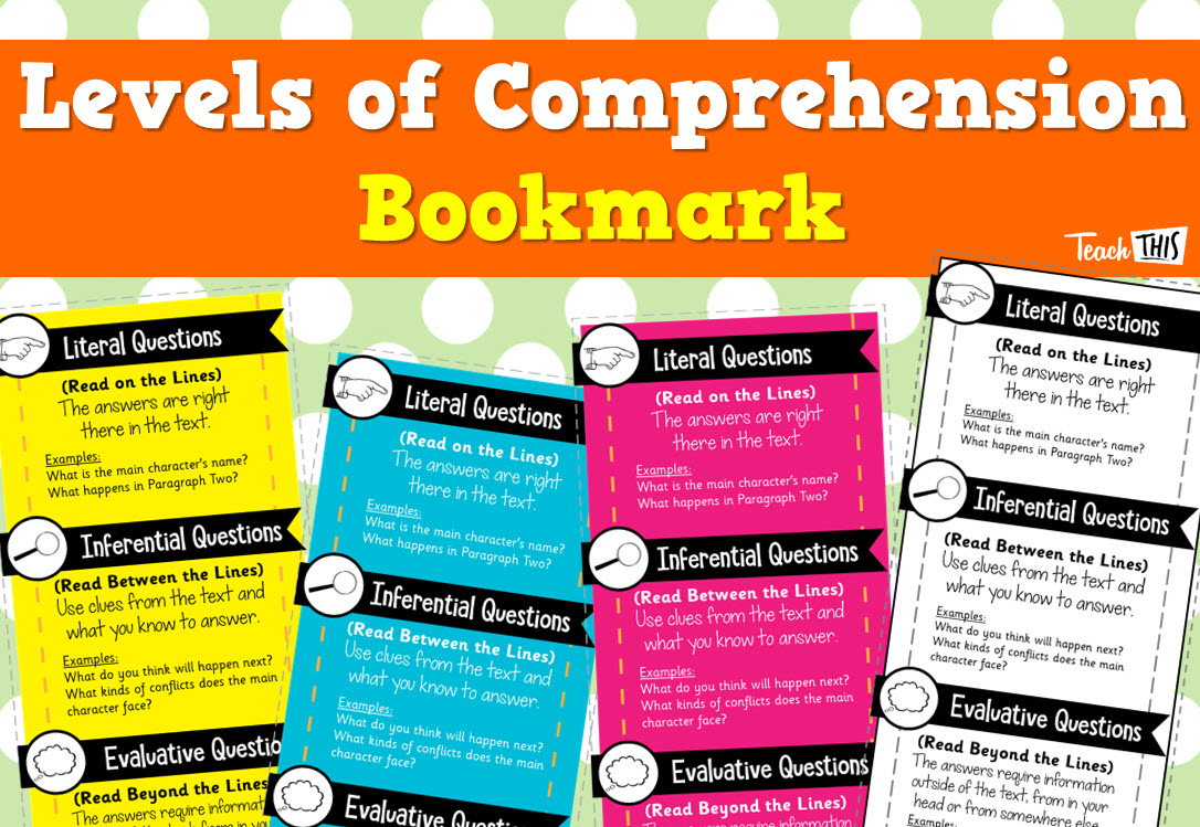 Bookmark - Levels of Comprehension