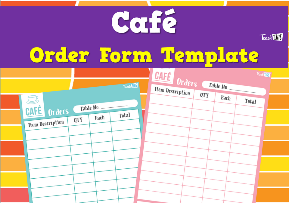 Cafe - Order Form Template