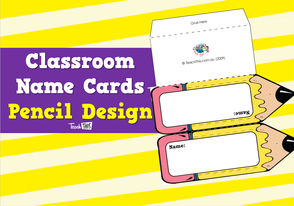 Classroom Name Cards - Pencil Design