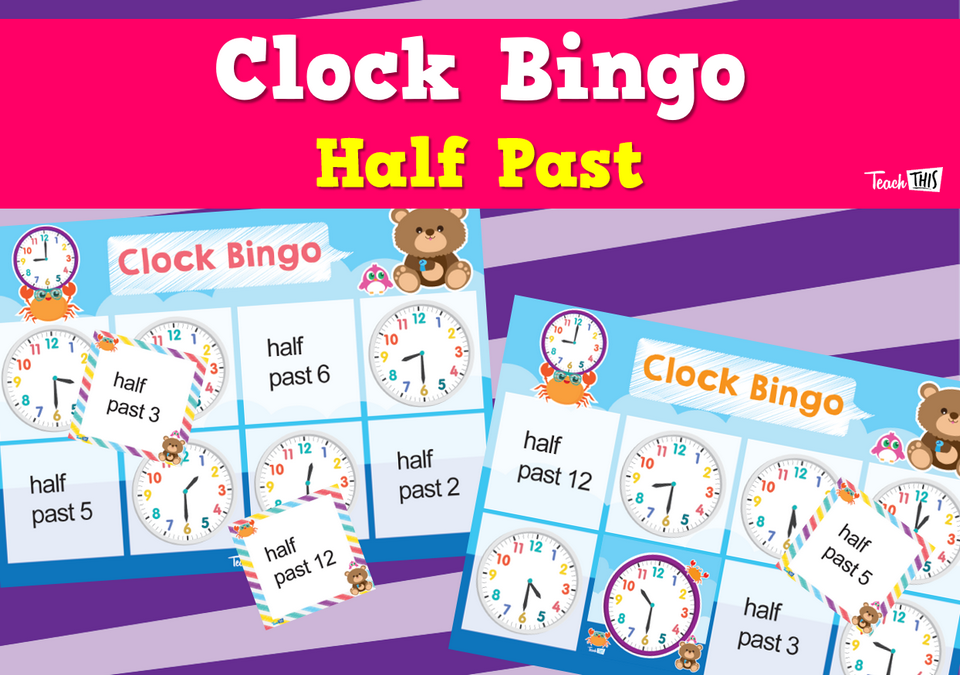 Clock Bingo - half past