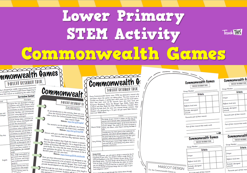 STEM Activity Lower Primary Commonwealth Games