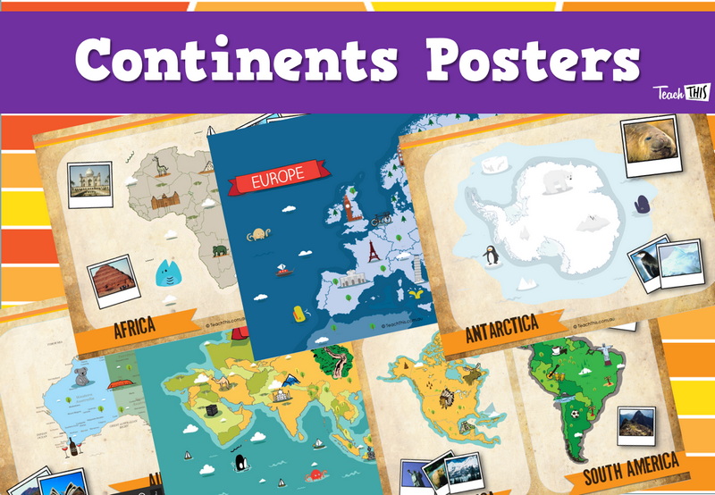 Continents Posters