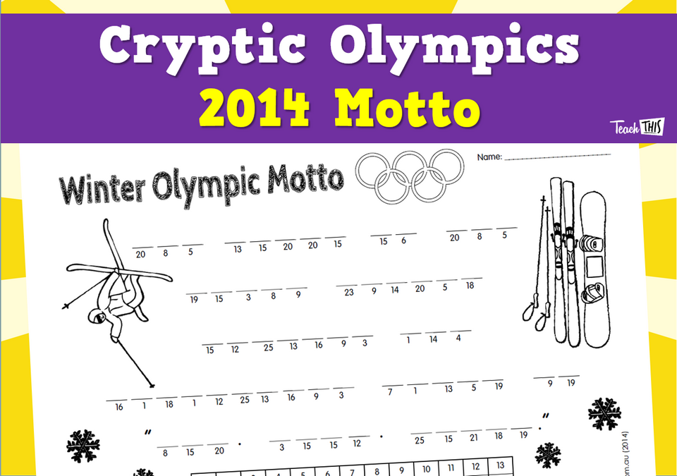 Cryptic Olympics - 2014 motto