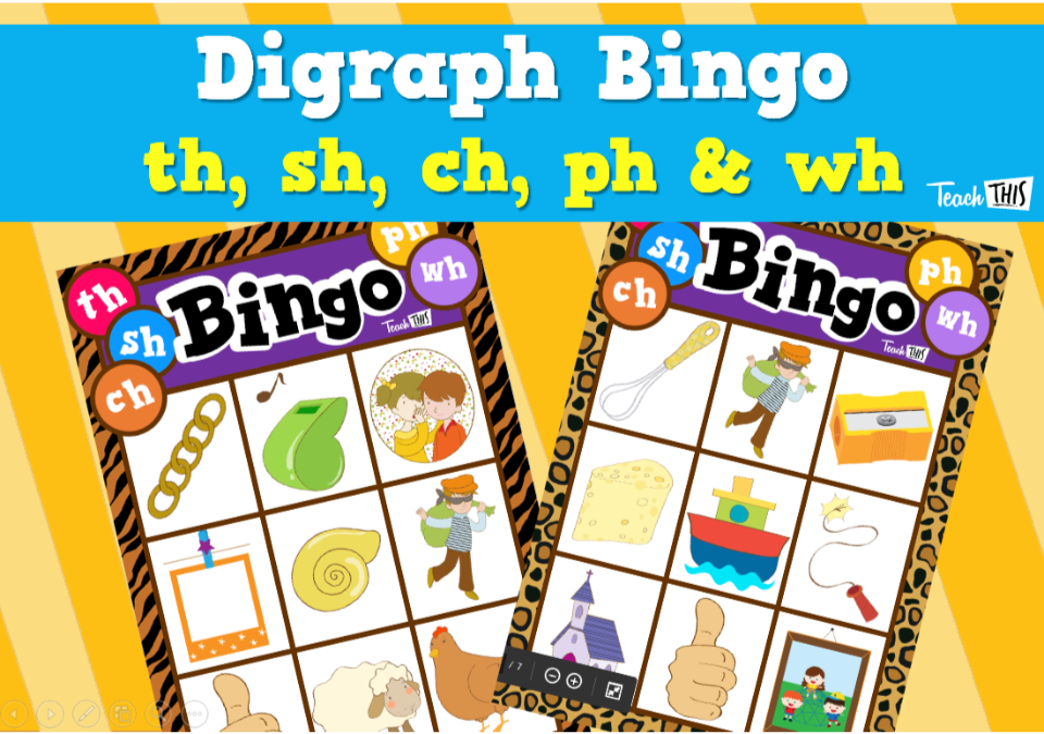 Digraph Bingo - ch, sh, th, ph, and wh
