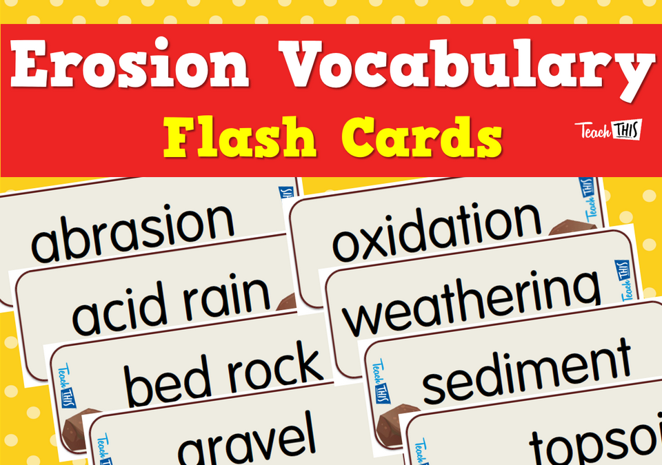 Erosion Vocabulary Flash Cards