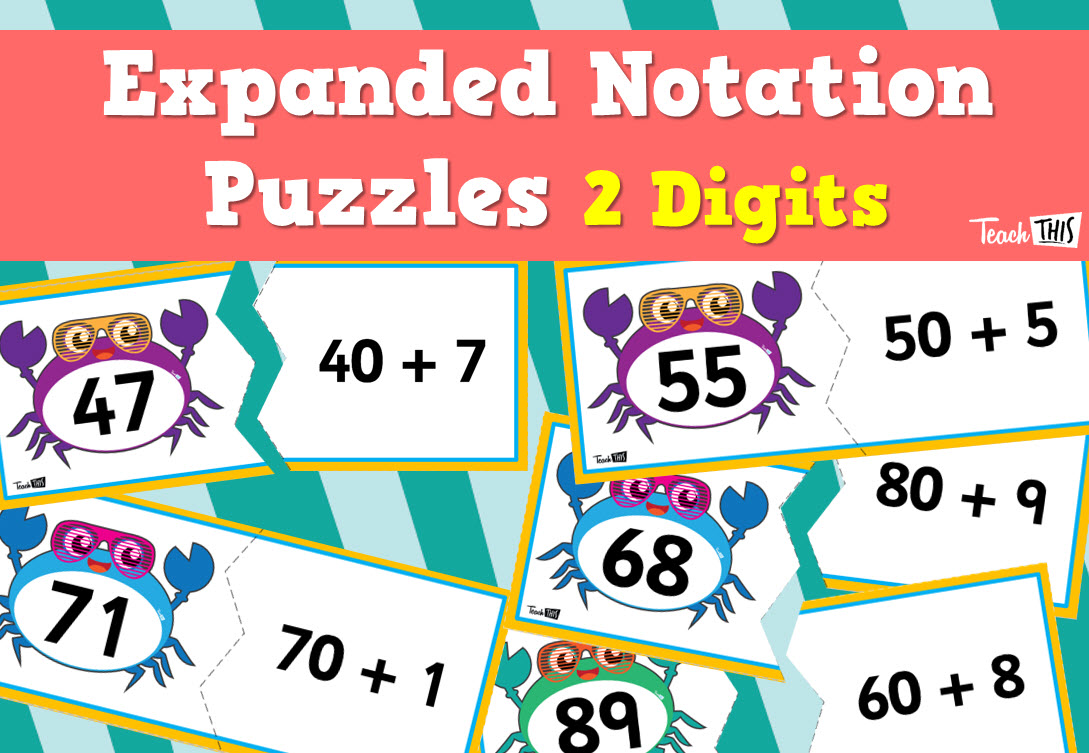 Expanded Notation Puzzle - 2 Digit