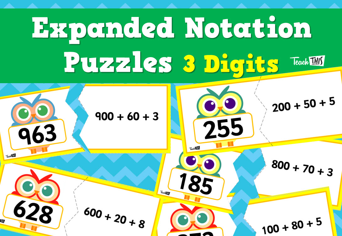 Expanded Notation Puzzle - 3 Digit