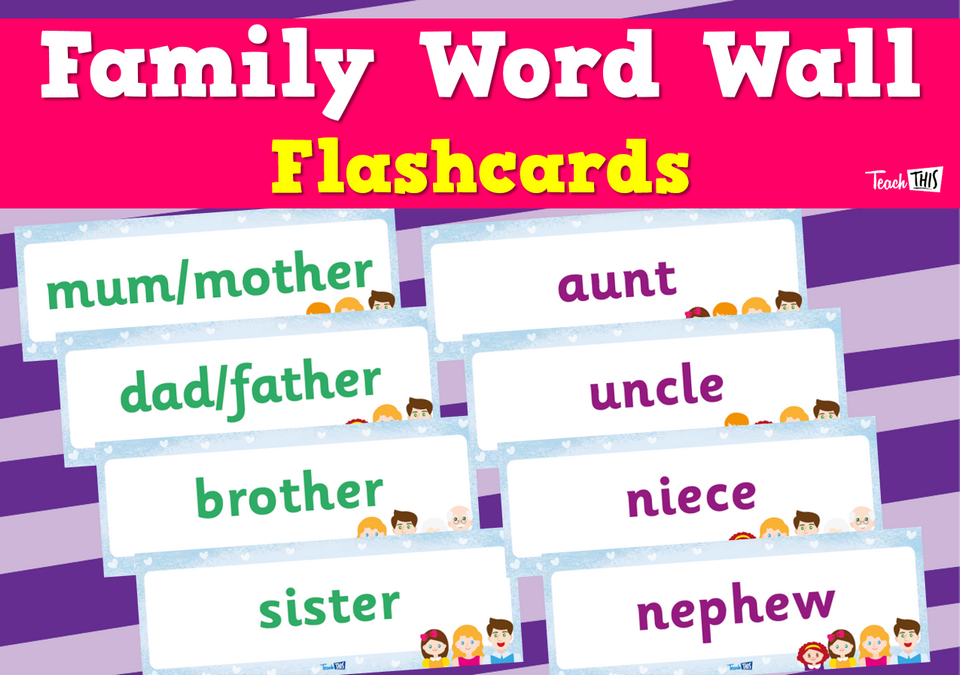 Family Word Wall Flashcards
