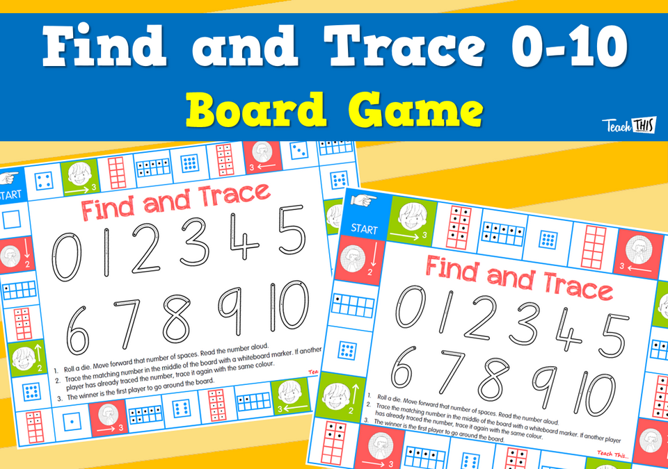 Find and Trace Board Game 0-10