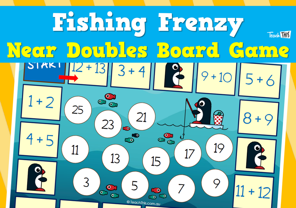 Fishing Frenzy Near Doubles Board Game