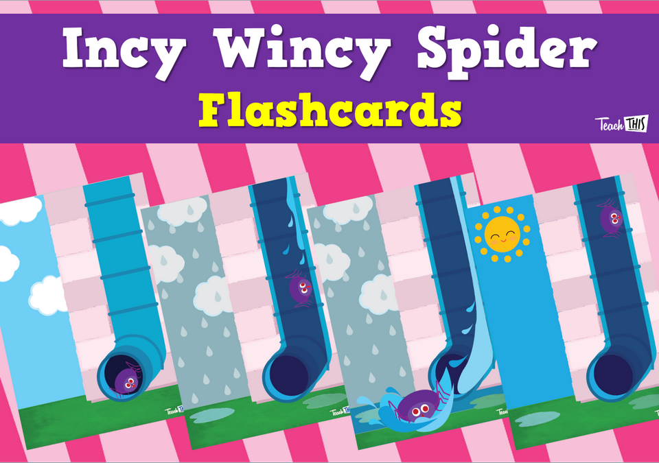 Incy Wincy Spider - Nursery Rhyme Flashcards