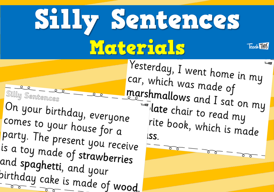 Silly Sentences - Materials