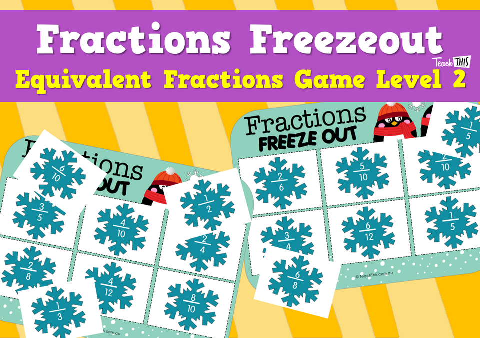 Fractions Freezeout - Equivalent Fractions Game Level 2