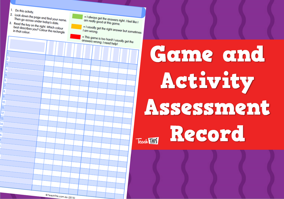Game and Activity Assessment Record