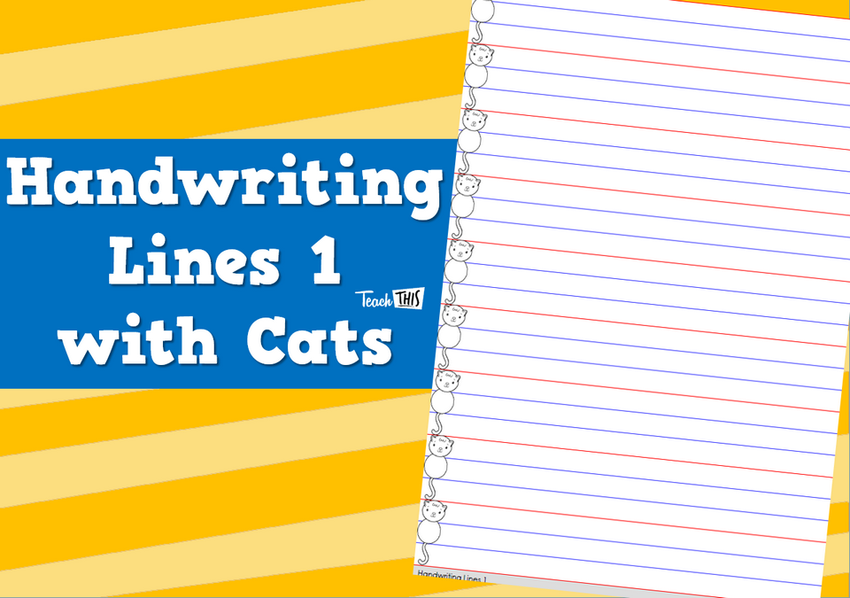 Handwriting Lines 1 - with Cats