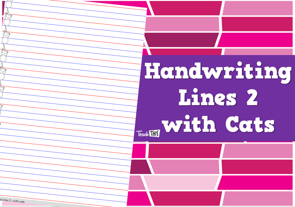 Handwriting Lines 2 with Cats