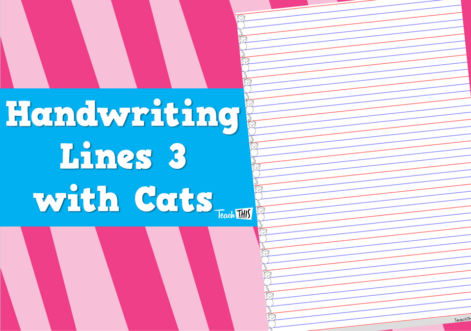 Handwriting Lines 3 - with Cats