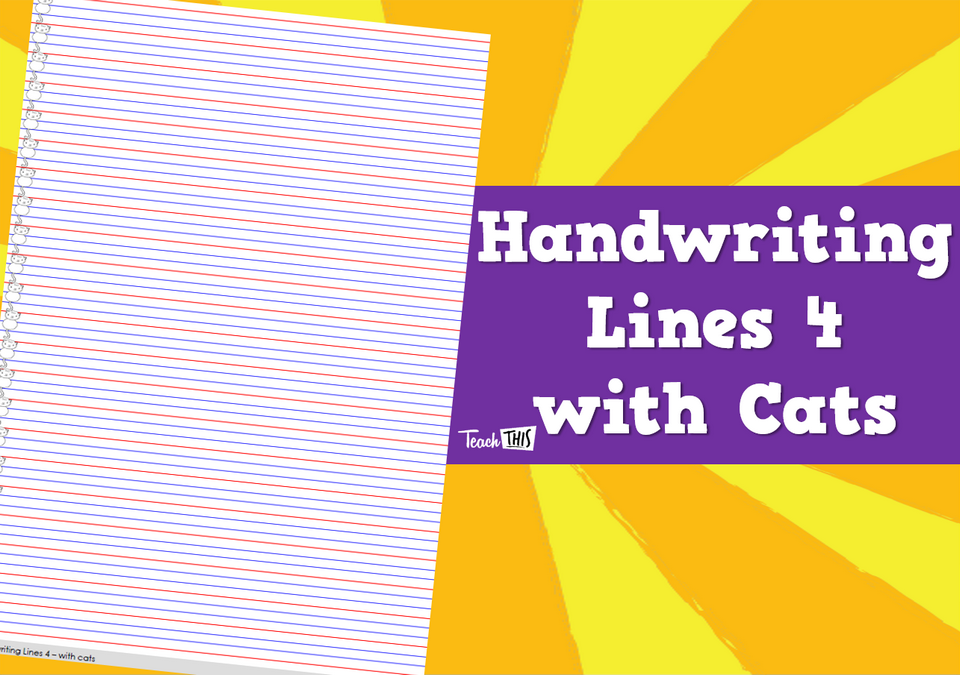 Handwriting Lines 4 - with Cats