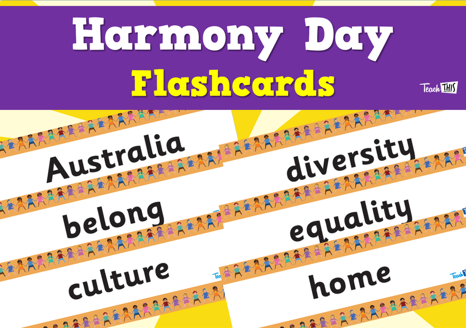 Harmony Day Flashcards / Word Wall