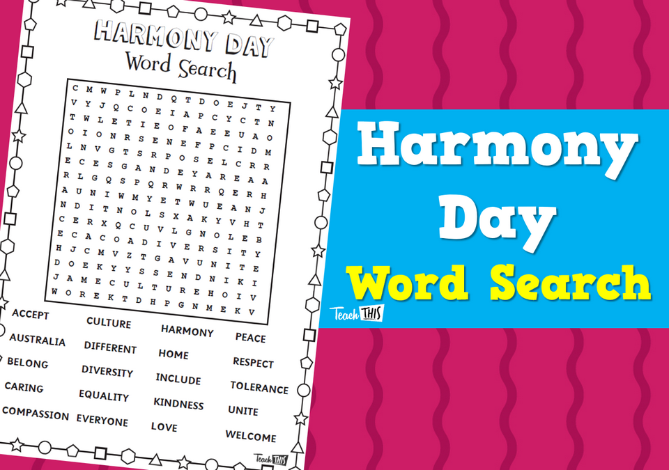 Harmony Day Word Search