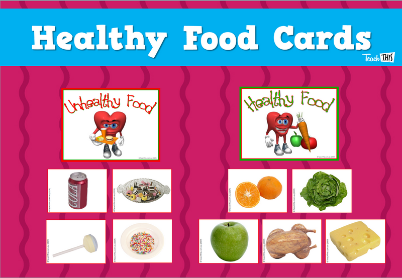 Healthy Food Cards (Large Resource)