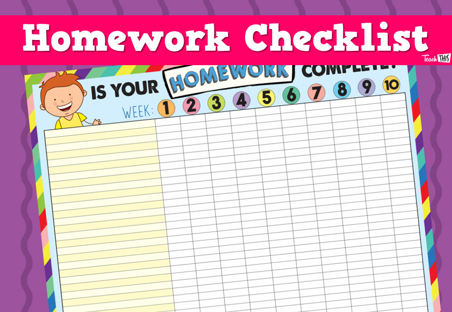 Homework Checklist - Poster