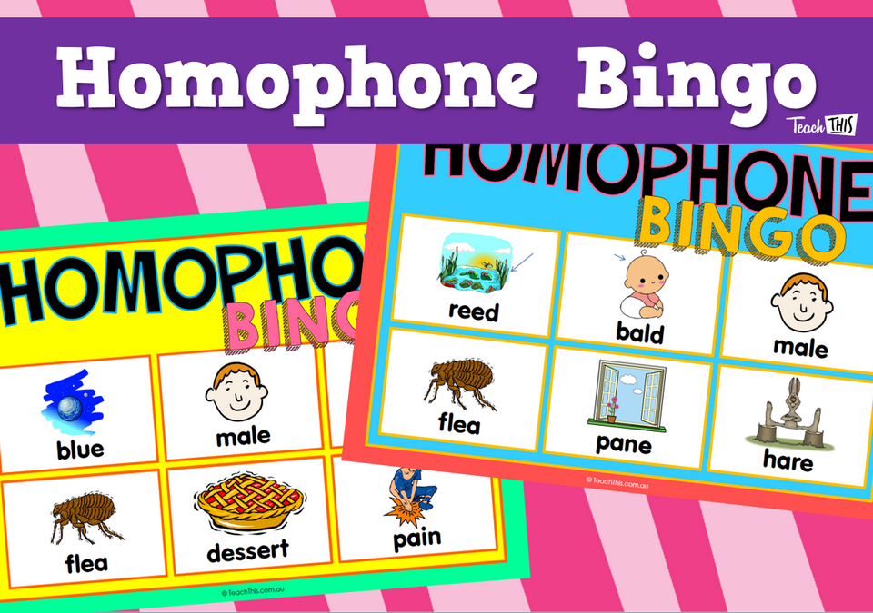 Homophone Bingo