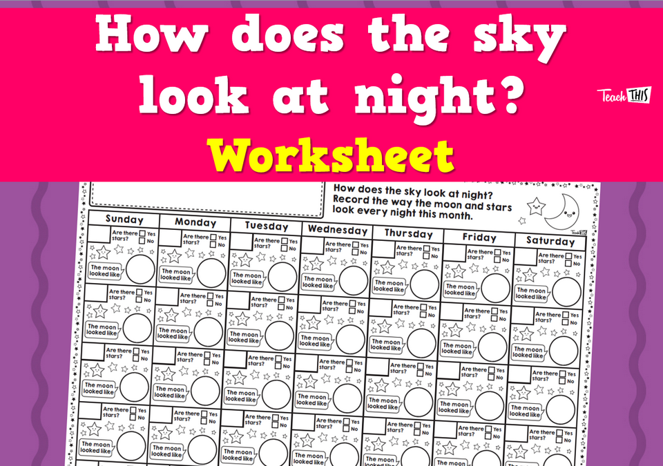 How does the sky look at night? - Worksheet