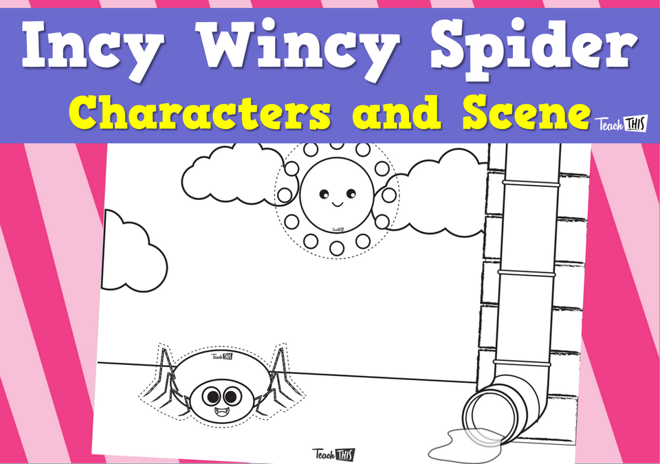 Incy Wincy Spider - Nursery Rhyme Characters & Scene