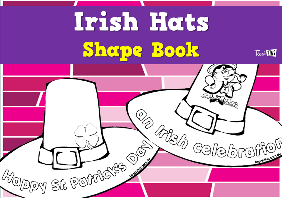 Irish Hats Shape Book