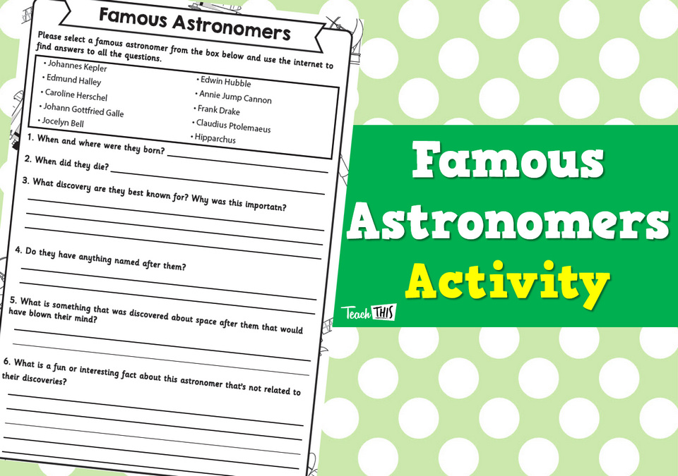 Famous Astronomers - Activity