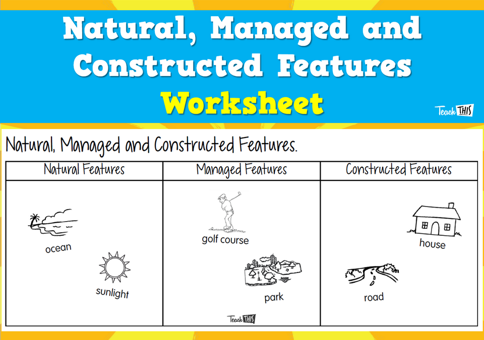Natural, Managed and Constructed Features - Worksheet