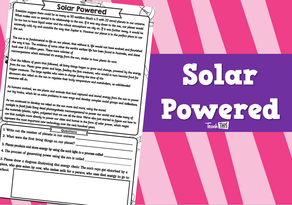 Solar Powered - Worksheet