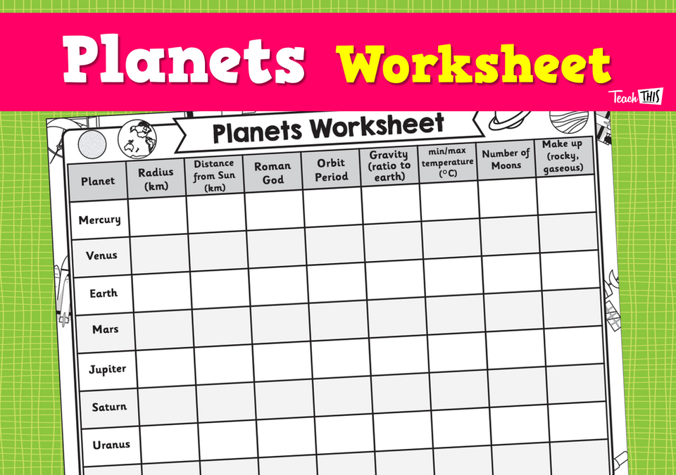 Planets - Worksheet