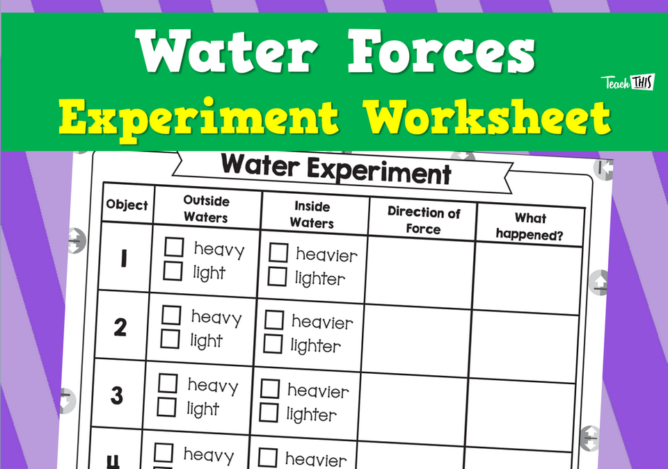 Water Forces - Experiment Worksheet