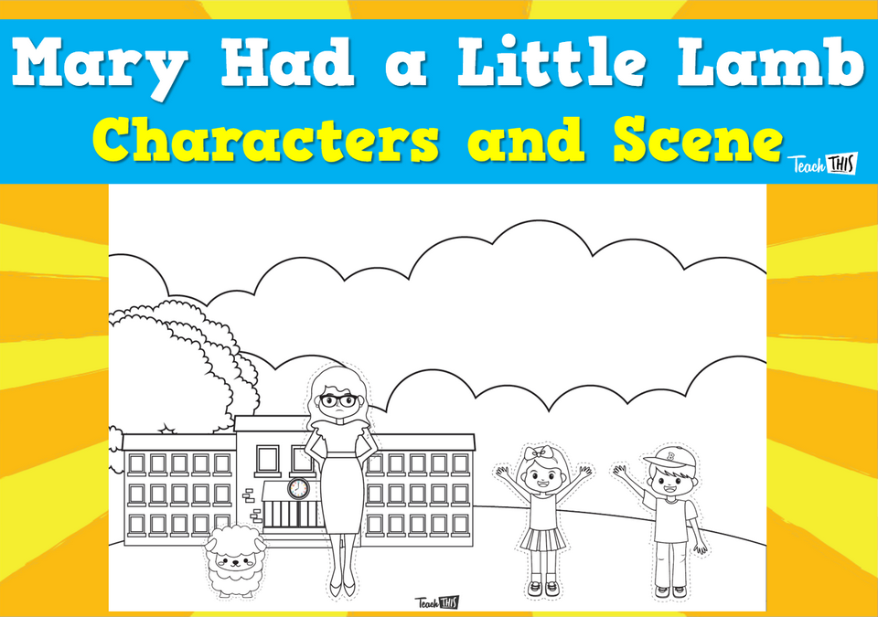 Mary Had a Little Lamb - Nursery Rhyme Characters & Scene