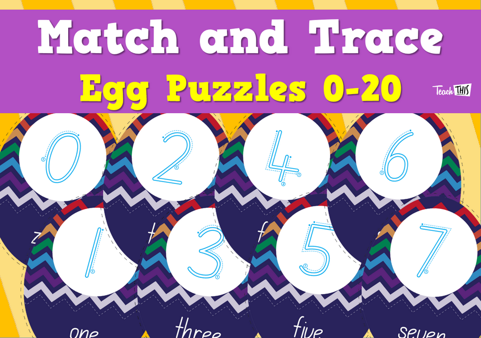 Match and Trace Egg Puzzles 0-20
