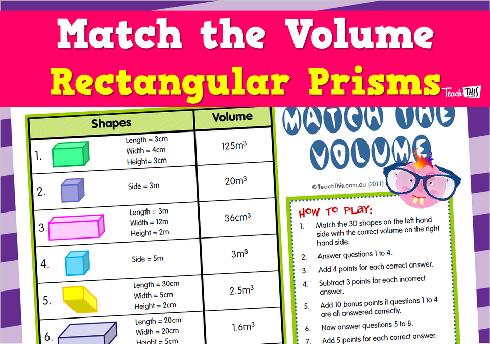 Match the Volume - Rectangular Prisms
