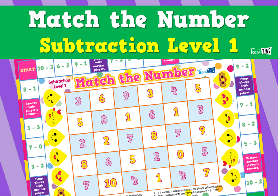 Match The Number Subtraction Level 1