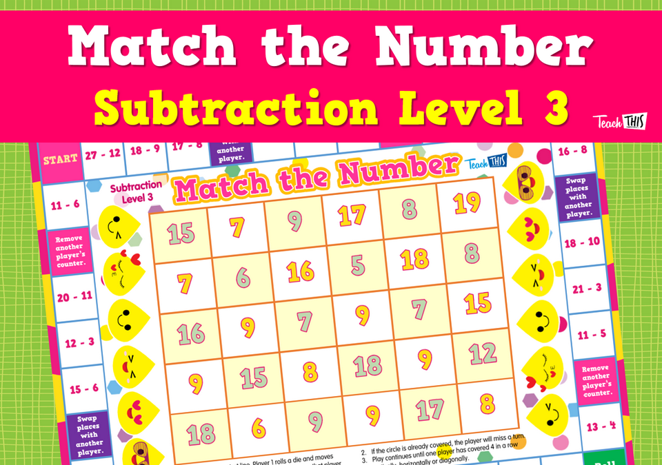 Match The Number Subtraction Level 3