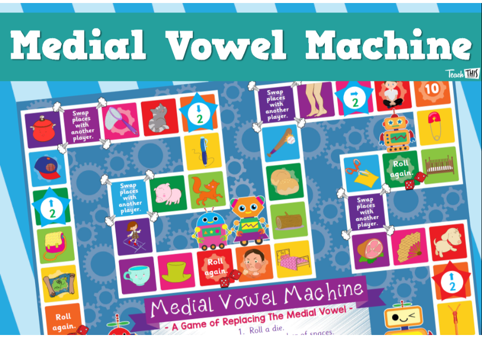 Medial Vowel Machine - Replacing Medial Vowel Boardgame