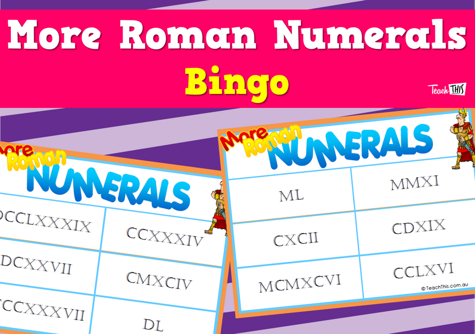 More Roman Numerals Bingo