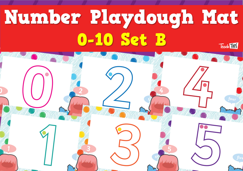 Number Playdough Mats 0 to 10 B