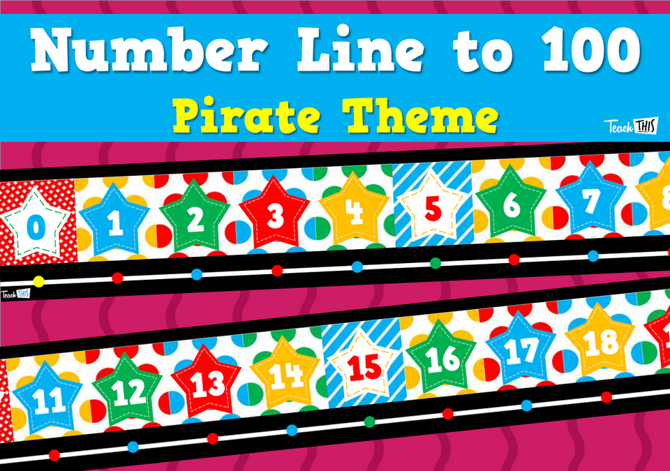 Number Line to 100 - Pirate