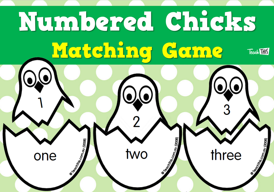 Numbered Chicks Matching Game