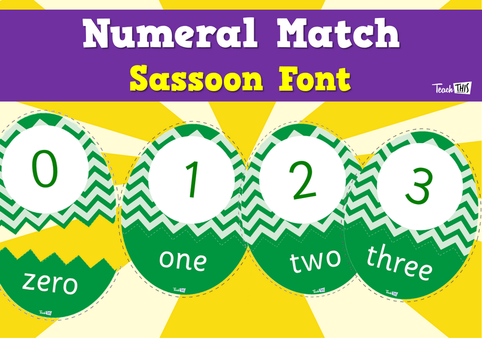 Numeral Match Sassoon Font